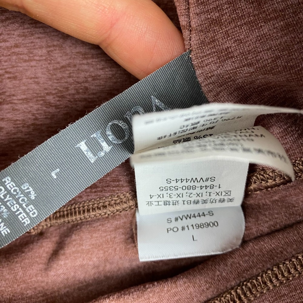 VUORI Clean Elevation Legging Hazelnut Heather Large heather zip pocket VW444 - Picture 6 of 10